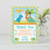 カワイト恐竜フレンズ子供の誕生日 サンキューカード (スタンド正面)