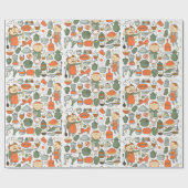 カワイト料理キッチンポットパンヴィンテージパターン ラッピングペーパー (フラット)