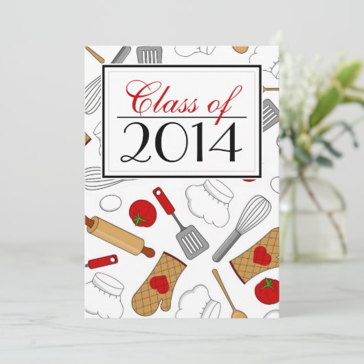 カワイト料理学校卒業招待状 招待状 (スタンド正面)