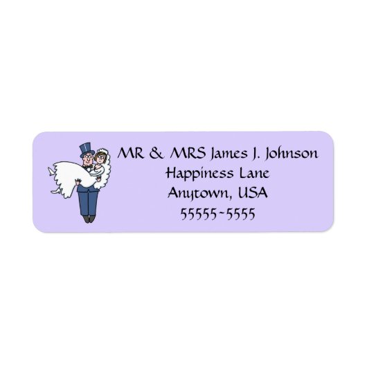 カワイト新婚アニメ差出人住所ラベル ラベル (正面)