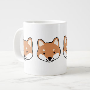 カワイト柴犬ドッグ顔 ジャンボコーヒーマグカップ