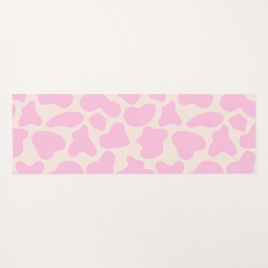 カワイト牛のアニマルプリント柄エスティックピンク ヨガマット (裏面(横))