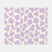 カワイト牛アニマルプリント型美薄紫  フリースブランケット (正面(横))