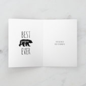 カワイト白黒パパ最高のベア史の写真 カード (内部)