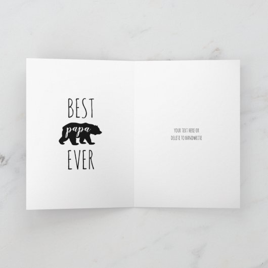 カワイト白黒パパ最高のベア史の写真 カード (内部)