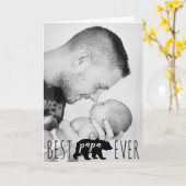 カワイト白黒パパ最高のベア史の写真 カード (黄色い花)