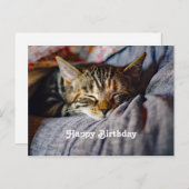 カワイト睡眠タビー猫写真誕生日 ポストカード (正面/裏面)