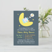 カワイト睡眠バニーオンムーンベイビーシャワー招待状 招待状 (スタンド正面)