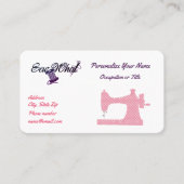 カワイト裁縫機シームストレスピンク水玉模様 名刺 (正面)