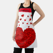 カワイト赤いハートバレパーソナライズされたンタイン エプロン (インサイチュ)