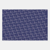 カワイト赤面ピンクタイポグラフィハートバレンタインラップ ラッピングペーパーシート (正面2)