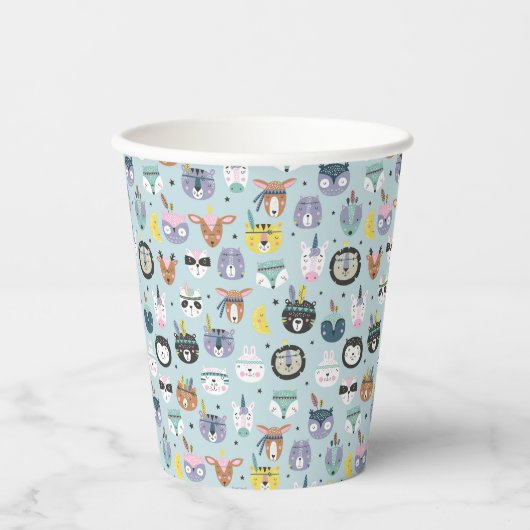 カワイト部族顔型 紙コップ (正面)