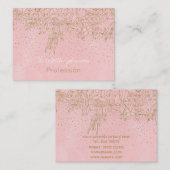 カワイト金ゴールドフローラドール&紙吹雪ピンクデザイン  名刺 (正面/裏面)