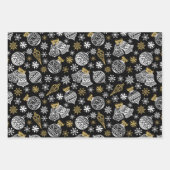 カワイト金ゴールド白黒鹿セーターボーブル ラッピングペーパーシート (正面3)