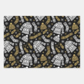 カワイト金ゴールド白黒鹿セーターボーブル ラッピングペーパーシート (正面2)