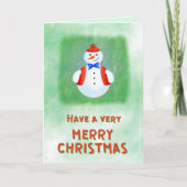 カワイト雪だるまメリークリスマス カード (正面)