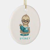 カワイト・ブックミ読ーム・スロスの本パーソナライズされた群 セラミックオーナメント (右)