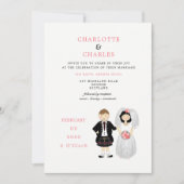 カワイト・ブライド・アンド・グルーム・スコッティ結婚ッシュテーマ 招待状 (正面)