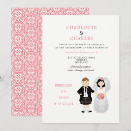 カワイト・ブライド・アンド・グルーム・スコッティ結婚ッシュテーマ 招待状