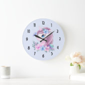 カワイト&マジカルベビーユニコーンウォーターカラー ラージ壁時計 (ホーム)