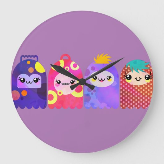 カワイト・リトル・モンスターズ  ラージ壁時計 (正面)