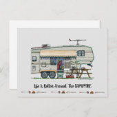 カワイトRVヴィンテージ第5ホイールキャンパートラベルトレーラー ポストカード (正面/裏面)