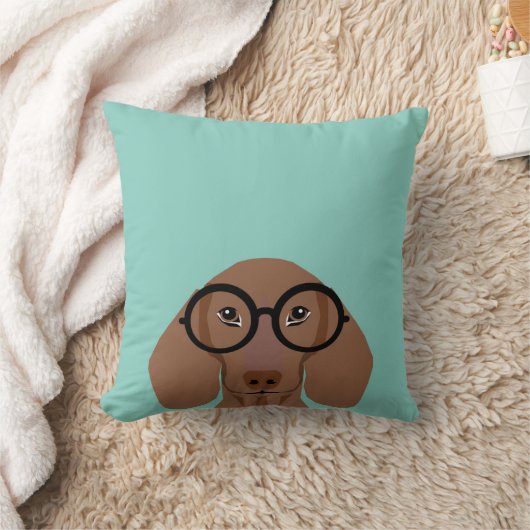 カワイドキシーとヒップスターファッショングラス – Daschund クッション (ブランケット)