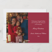 カワイドッグスアイススケートで滑るソフトピンクフラットホリデーカード シーズンカード (裏面)