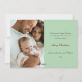 カワイドッグスアイススケートで滑るダークグリーンフラットホリデーカード シーズンカード (裏面)