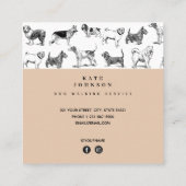 カワイドッグスドッグウォーカーグルーミング スクエア名刺 (裏面)