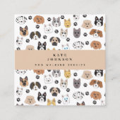 カワイドッグスドッグウォーカーグルーミング スクエア名刺 (正面)