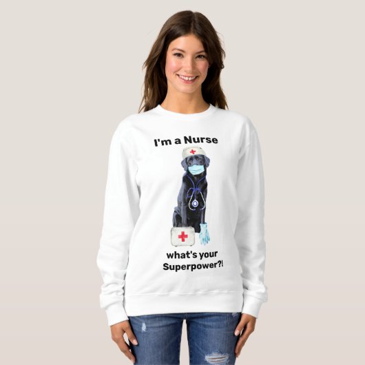 カワイドッグメディカルプロフェッショナルすごいナース スウェットシャツ (正面フル)