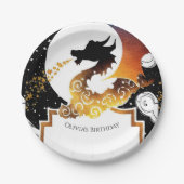 カワイドラゴンお洒落誕生日 ペーパープレート (正面)