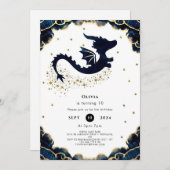 カワイドラゴンお洒落誕生日 招待状 (正面/裏面)