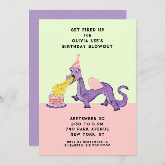 カワイドラゴンバースデーパーティ招待状 招待状 (正面/裏面)