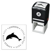 カワイドルフィンイラストレーションリターンラベル セルフインキングスタンプ (インサイチュ)