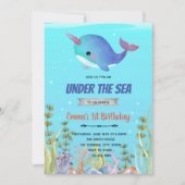 カワイドルフィン誕生日シャワーテーマホリデーカード シーズンカード (正面)