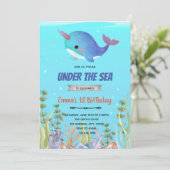カワイドルフィン誕生日シャワーテーマホリデーカード シーズンカード (スタンド正面)
