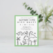 カワイドードルズセージグリーンディノパーティーキッズ誕生日 招待状 (スタンド正面)