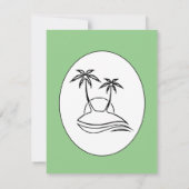 カワイドードルズセージグリーンディノパーティーキッズ誕生日 招待状 (裏面)