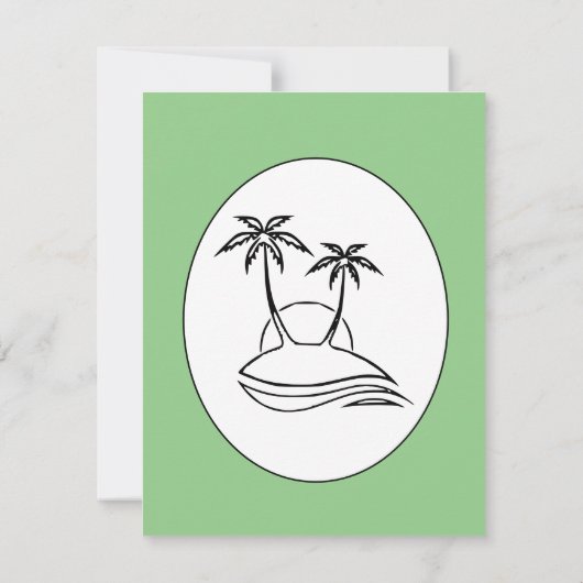 カワイドードルズセージグリーンディノパーティーキッズ誕生日 招待状 (裏面)