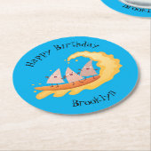 カワイナチョスコーンチップスサーフィン ラウンドペーパーコースター (アングル)