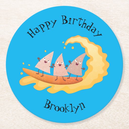 カワイナチョスコーンチップスサーフィン ラウンドペーパーコースター (正面)