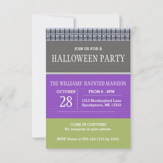 カワイハウス幽霊のよく出るハロウィーン招待状スモール 招待状 (裏面)