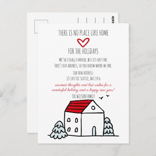 カワイハウス引っ越しましたホリデームービングアナウンスメント ポストカード (正面/裏面)