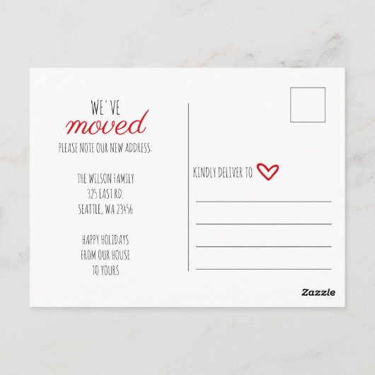 カワイハウス引っ越しましたホリデームービングアナウンスメント ポストカード (裏面)