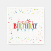 カワイバースデーパーティーカスタム紙吹雪 スタンダードカクテルナプキン (正面)