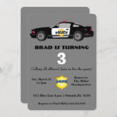 カワイパトカー誕生日招待状 招待状 (正面/裏面)