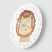 カワイパーソナライズされたトウォーターカラーベビーライオン ラージ壁時計 (傾斜)