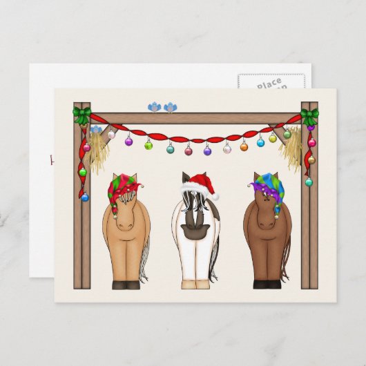 カワイフおもしろいァームホリディウズクリスマスハガキ シーズンポストカード (正面/裏面)